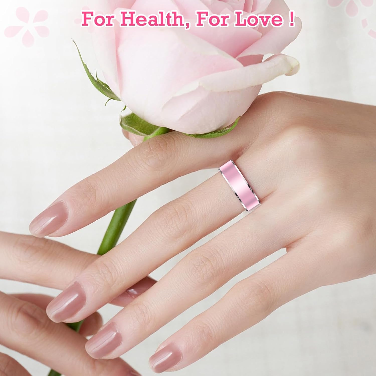Smart Ring Health Tracker, Sleep Tracker Ring with Heart Rate, Waterproof Fitness Ring for Activity Monitoring/Steps/Distance/Calories,Air Gestures,Up to 7-Day Battery,For Ios Android (Light Pink,#10)